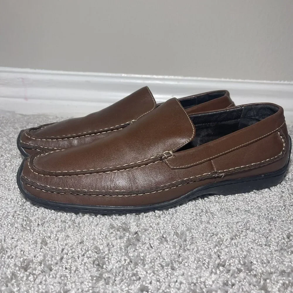 Aston Grey 60661 Brown Leather  Loafers Men’s Size 10